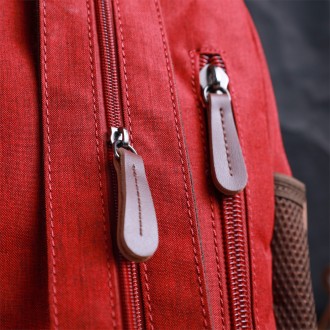 Сумка рюкзак слінг червоний компактний маленький тканинний універсальний жіночий. . фото 9