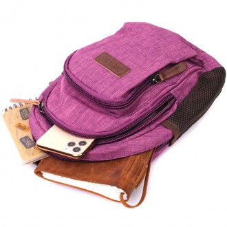 Сумка рюкзак слінг фіолетовий компактний маленький тканинний.
ОСОБЛИВОСТІ: лямки. . фото 7