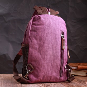 Сумка рюкзак слінг фіолетовий компактний маленький тканинний.
ОСОБЛИВОСТІ: лямки. . фото 5