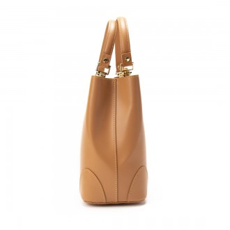 Стильна італійська світло-коричнева, руда жіноча сумка тоут tote виготовлена з я. . фото 5