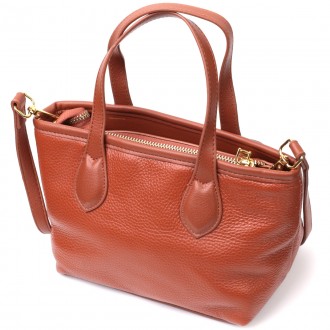 Жіноча елегантна маленька коричнева сумка пошет, сумочка з натуральної шкіри.
Не. . фото 3