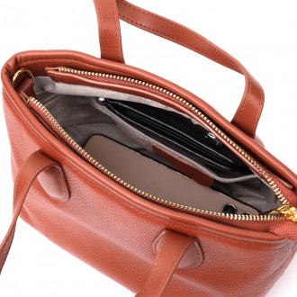 Жіноча елегантна маленька коричнева сумка пошет, сумочка з натуральної шкіри.
Не. . фото 10