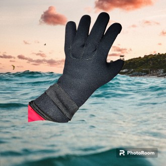 Мужские перчатки для дайвинга, размер-XL, ширина-12см, длина-28см, средний палец. . фото 2