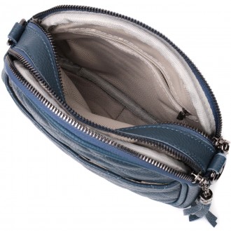 Оригінальна, стильна сумочка купол синя на ланцюжку через плече виготовлена з на. . фото 6