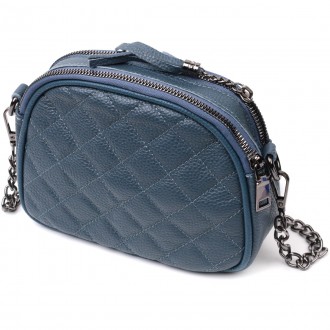 Оригінальна, стильна сумочка купол синя на ланцюжку через плече виготовлена з на. . фото 3