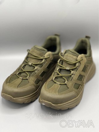 Тактичні кросівки виконані з натурального гідрофобного нубука та надміцної ткани. . фото 1