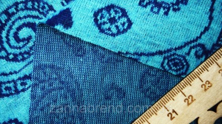  Трикотажная ткань с небольшим начесом цвет голубой "Турецкий огурец" - мягкая, . . фото 5