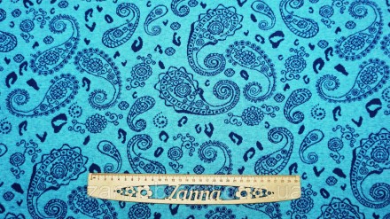  Трикотажная ткань с небольшим начесом цвет голубой "Турецкий огурец" - мягкая, . . фото 2