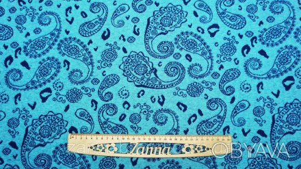  Трикотажная ткань с небольшим начесом цвет голубой "Турецкий огурец" - мягкая, . . фото 1