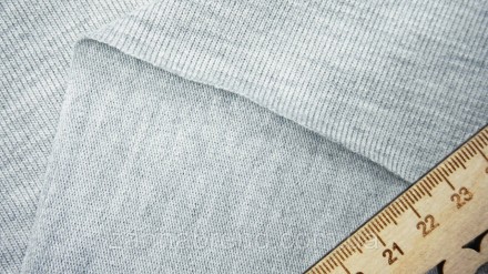  Трикотажная ткань цвет светло-серый меланж - мягкая, податливая, эластичная тка. . фото 3