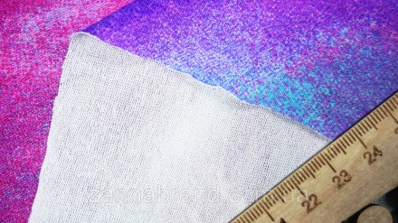  Ткань вискоза цвет бирюзово-фиолетовый "Неоновое небо" - мягкая, нежная, скольз. . фото 5