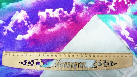  Ткань вискоза цвет бирюзово-фиолетовый "Неоновое небо" - мягкая, нежная, скольз. . фото 7