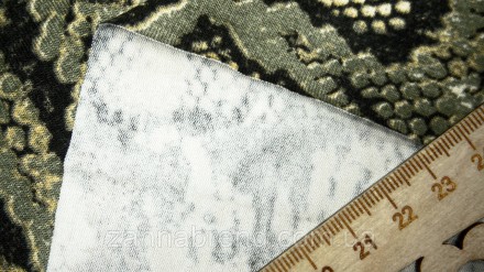  Ткань вискоза цвет хаки и кремово-бежевый "Питон" - мягкая, нежная, скользящая,. . фото 5