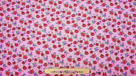  Ткань вискоза цвет розовый "Розы" - мягкая, нежная, скользящая, струящаяся, лег. . фото 3