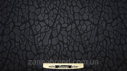  Трикотажная ткань с небольшим начесом цвет черно-серый "Камушки" - мягкая, пода. . фото 3