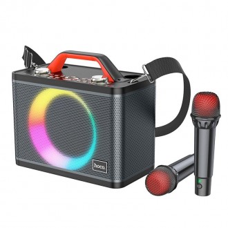 Акустика-караоке HOCO Jenny dual mic wireless karaoke BT speaker BS57 |BT5.0, TW. Киев. фото 1
