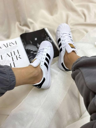 Женские кроссовки белые Adidas Superstar Classic (00460) 
Легендарные кроссовки . . фото 5