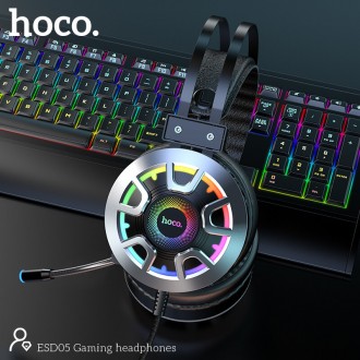 Hoco Gaming ESD05 - це повнорозмірні геймерські навушники з атмосферним підсвічу. . фото 4