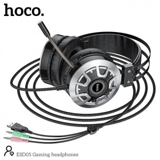 Hoco Gaming ESD05 - це повнорозмірні геймерські навушники з атмосферним підсвічу. . фото 5