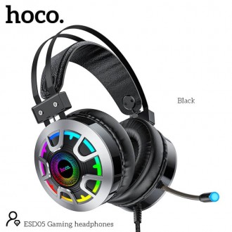 Hoco Gaming ESD05 - це повнорозмірні геймерські навушники з атмосферним підсвічу. . фото 6