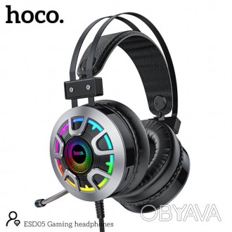 Hoco Gaming ESD05 - це повнорозмірні геймерські навушники з атмосферним підсвічу. . фото 1