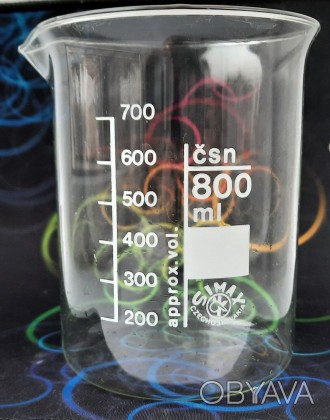 Лабораторний мірний стакан з градуюванням об'ємом 800 мл виготовлений з тер. . фото 1