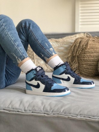 Кроссовки женские синие Nike Air Jordan 1 Retro High Patent Blue (02322). Київ. фото 1 Кроссовки женские синие Nike Air Jordan 1 Retro High Patent Blue (02322). Київ. фото 1