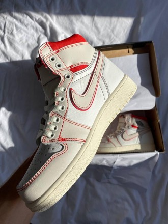 Кроссовки женские белые Nike Air Jordan 1 Retro High Phantom Gym Red (04728). Київ. фото 1 Кроссовки женские белые Nike Air Jordan 1 Retro High Phantom Gym Red (04728). Київ. фото 1