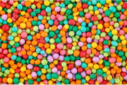 Глянсові цукрові різнобарвні кульки — посипка кругла "Екстра" — одне з найпопуля. . фото 1