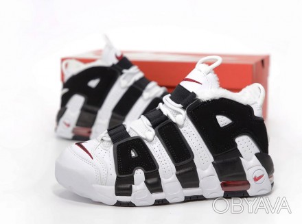 Кроссовки мужские белые зимние Nike Air More Uptempo White Black Red Fur
Предста. . фото 1