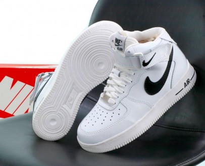 Кроссовки мужские зимние белые Nike Air Force High White Black Winter Fur
Повсед. . фото 3