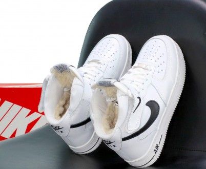 Кроссовки мужские зимние белые Nike Air Force High White Black Winter Fur
Повсед. . фото 5