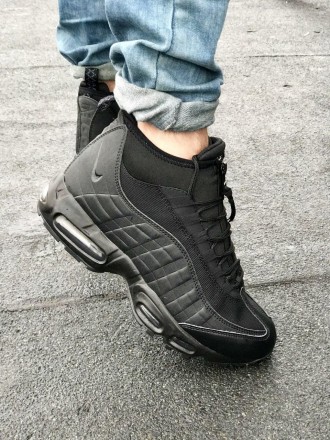 Кроссовки мужские черные зимние Nike 95 Sneakerboot Black
Шикарная зимняя модель. . фото 4