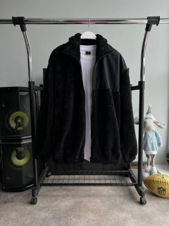 
Куртка мужская черная оверсайз весна-осень плюшевая без капюшона Мягуська Chas . . фото 10