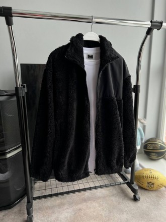 
Куртка мужская черная оверсайз весна-осень плюшевая без капюшона Мягуська Chas . . фото 6