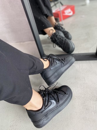 Кроссовки женские черные Nike Air Force 1 Low 
Крутые черные кроссовки Найк Аир . . фото 8