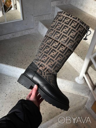 Ботинки женские черные Fendi Boots HIgh Black Brown Winter Fur
Женские ботинки Ф. . фото 1