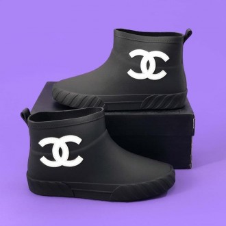 Женские ботинки черные весна-осень Chanel Rubber Black 
Женские ботинки Шанель в. . фото 7