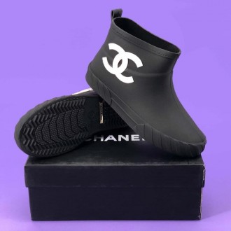 Женские ботинки черные весна-осень Chanel Rubber Black 
Женские ботинки Шанель в. . фото 6