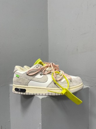 Кроссовки женские серые Nike SB Dunk x Off White Grey Pink Yellow 
Женские кросс. . фото 2