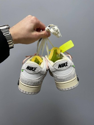 Кроссовки женские серые Nike SB Dunk x Off White Grey Pink Yellow 
Женские кросс. . фото 11