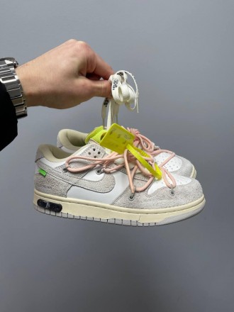 Кроссовки женские серые Nike SB Dunk x Off White Grey Pink Yellow 
Женские кросс. . фото 3