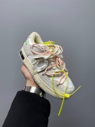 Кроссовки женские серые Nike SB Dunk x Off White Grey Pink Yellow 
Женские кросс. . фото 10