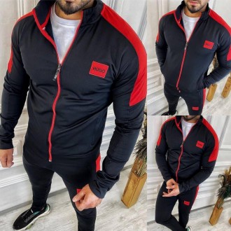 Спортивный костюм черный весна-осень Hugo Boss Red logo. Київ. фото 1 Спортивный костюм черный весна-осень Hugo Boss Red logo. Київ. фото 1