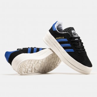 Кроссовки женские черные Adidas Gazelle Platform Black Blue White
Женские кроссо. . фото 5