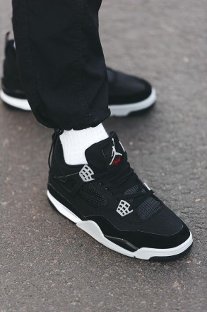 Кроссовки мужские черные Jordan 4 Black Canvas (09759). Київ. фото 1 Кроссовки мужские черные Jordan 4 Black Canvas (09759). Київ. фото 1