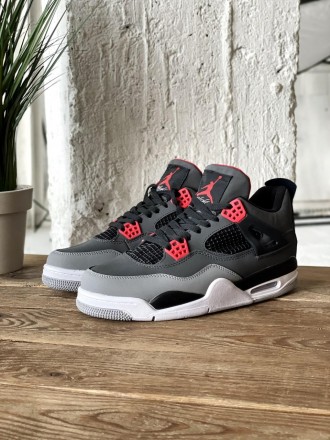 Кроссовки мужские серые Jordan 4 Retro 'Infrared' Grey Red Black White
Мужские с. . фото 10
