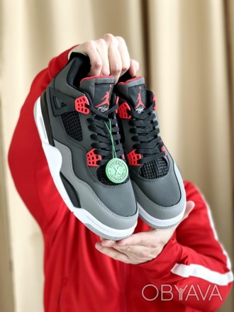 Кроссовки мужские серые Jordan 4 Retro 'Infrared' Grey Red Black White
Мужские с. . фото 1