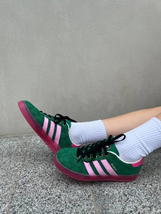 Кроссовки женские зеленые Adidas Gazelle x Gucci Green Pink
Невероятная расцветк. . фото 6