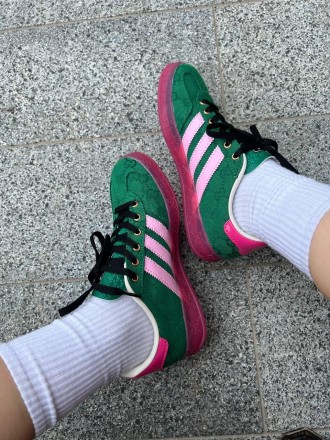 Кроссовки женские зеленые Adidas Gazelle x Gucci Green Pink
Невероятная расцветк. . фото 9